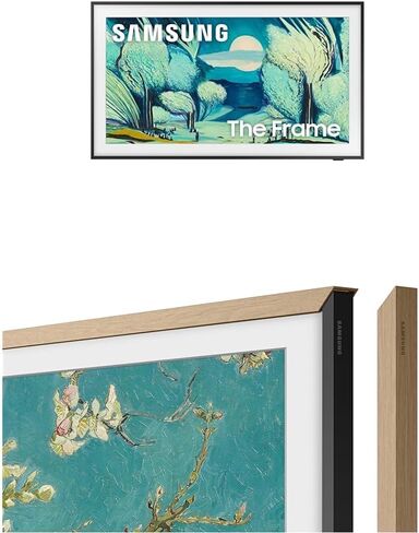 Samsung 55-Inch The Frame LS03F 4K QLED Smart TV (2025) with Modern Teak Frame Customizable Bezel Bundle in Saudi Arabia
