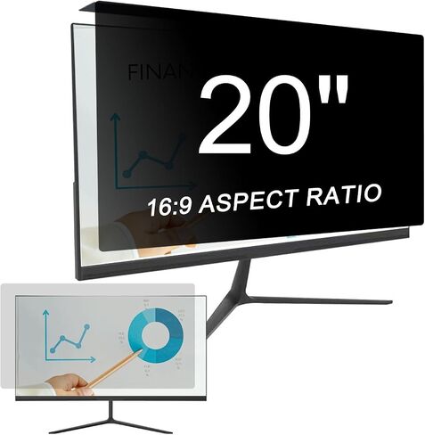 20 inch Monitor Privacy Screen Hang [2 Pack], Anti Blue Light Anti Glare Blue Light Monitor Privacy Shield, Removable Anti-Peeping Hanging Privacy Screen Protection Cover (18.03 in X 10.62 in) in Saudi Arabia