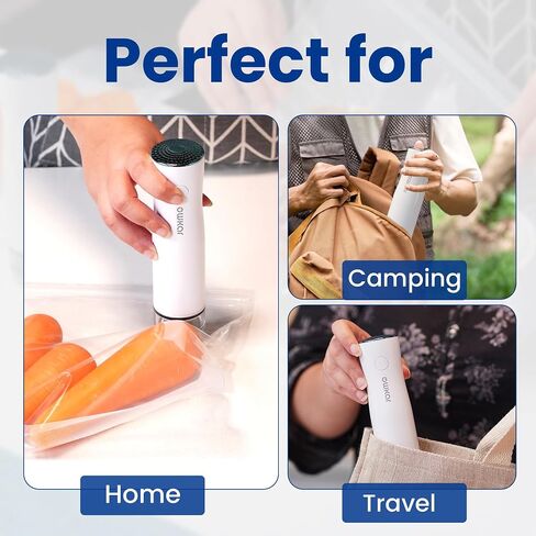 Portable Handheld Vacuum Sealer for Food with 32 Reusable Bags, Compact & Powerful Food Vacuum Sealer with Visible Water Tank, Display Indicator and 6X Freshness Lock for Meal Prep & Storage in Saudi Arabia