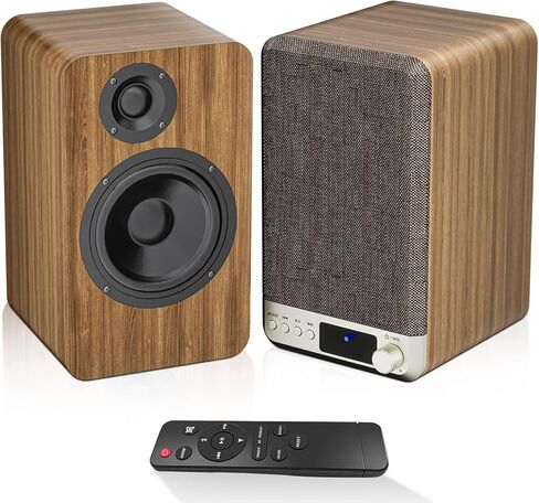 مكبرات صوت كمبيوتر مقاس 3.5 بوصة لأجهزة الكمبيوتر المكتبية، زوج مكبرات صوت نشطة على رف الكتب لمشغل تسجيلات الفينيل، ومكبرات صوت استريو مع مدخل Aux RCA مقاس 3.5 مم، BT 5.4، مزود بمنفذ USB لشاشة ألعاب الكمبيوتر المحمول القابلة للدوران in Kuwait