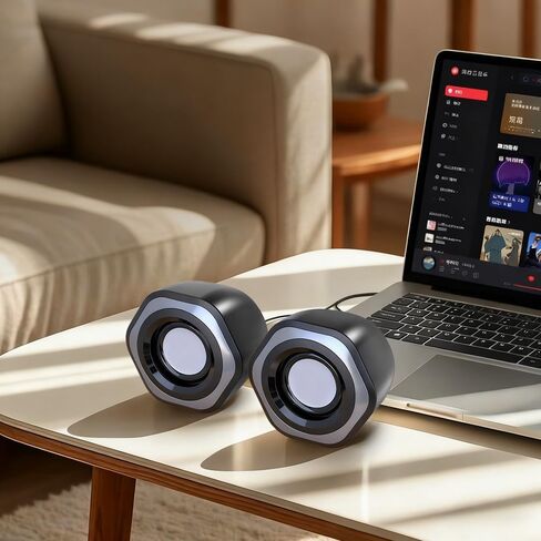 3" Computer Speaker for Desktop or Laptop PC,USB C/USB-Powered,Crystal Clear Sound,Rich Bass,Loud Volume,Direct Control,Plug-N-Play - Black in Saudi Arabia