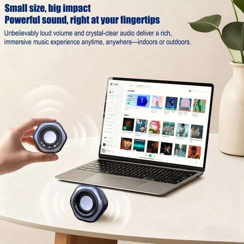3" Computer Speaker for Desktop or Laptop PC,USB C/USB-Powered,Crystal Clear Sound,Rich Bass,Loud Volume,Direct Control,Plug-N-Play - Black in Saudi Arabia