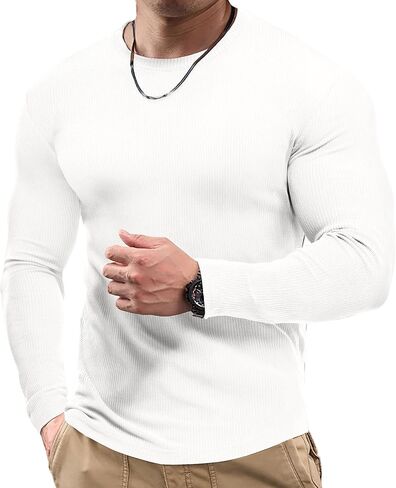 Jmierr Mens Muscle Slim Fitwited Rightweight Thirts مضلع مضاد للعبارة الطاقم in Saudi Arabia