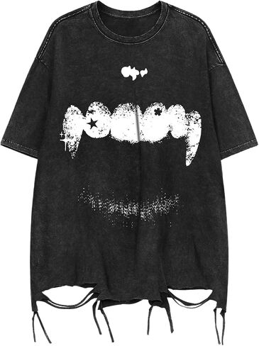Verdusa Men Menment Graphic T Shirt Shirt Shirt Shirt Drop Counter Grunge Punk Tops Tops in Saudi Arabia