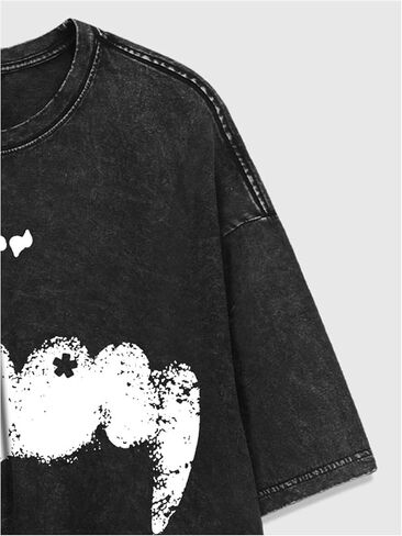 Verdusa Men Menment Graphic T Shirt Shirt Shirt Shirt Drop Counter Grunge Punk Tops Tops in Saudi Arabia