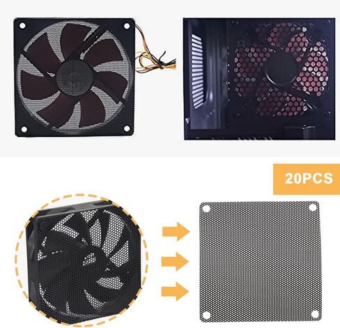 شبكة مرشح مروحة الكمبيوتر 20 قطعة من eMagTech PVC 80x80 مم متوافقة مع نظام مروحة أجهزة الكمبيوتر أو الأجهزة الكهربائية الأخرى in Saudi Arabia