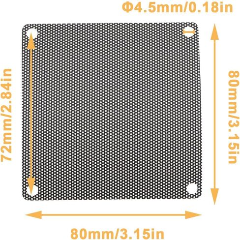 شبكة مرشح مروحة الكمبيوتر 20 قطعة من eMagTech PVC 80x80 مم متوافقة مع نظام مروحة أجهزة الكمبيوتر أو الأجهزة الكهربائية الأخرى in Saudi Arabia