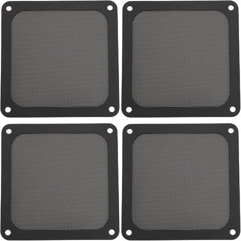 Keenso 120mm PVC Computer Cooler Fan Dust Filter, Ultra Fine Holes, Magnetic Frame, 4pcs PC Fan Dust Filter Mesh Grille, Easy to Install and Replace for PC Case Power Supply (Black) in Saudi Arabia