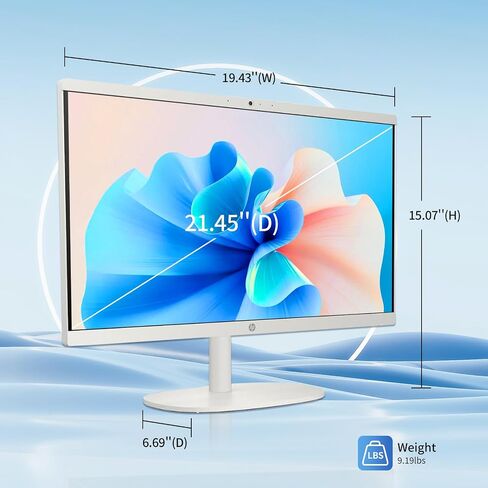 كمبيوتر مكتبي HP All in One للمنزل، Intel Celeron J4025، 21.5 بوصة FHD مضاد للتوهج، WiFi 6، 16 جيجابايت DDR4، 1 تيرابايت SSD، محرك فلاش USB 1 تيرابايت، كمبيوتر منزلي، لوحة مفاتيح وماوس سلكي، Windows 11 Pro، مع ملحقات in Saudi Arabia