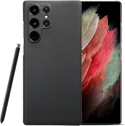 Aramid Fiber Case for Samsung Galaxy S25 5G with Carbon Fiber Texture, Super Slim Protective Cover, Soft Touch Sturdy Durable Case, Snap-on Back Cover Wireless Charging Friendly in Kuwait