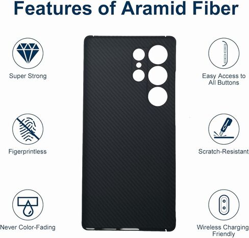 Aramid Fiber Case for Samsung Galaxy S25 5G with Carbon Fiber Texture, Super Slim Protective Cover, Soft Touch Sturdy Durable Case, Snap-on Back Cover Wireless Charging Friendly in Kuwait