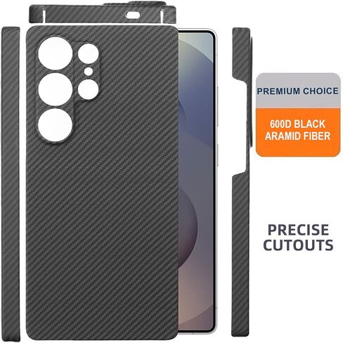 Aramid Fiber Case for Samsung Galaxy S25 5G with Carbon Fiber Texture, Super Slim Protective Cover, Soft Touch Sturdy Durable Case, Snap-on Back Cover Wireless Charging Friendly in Kuwait