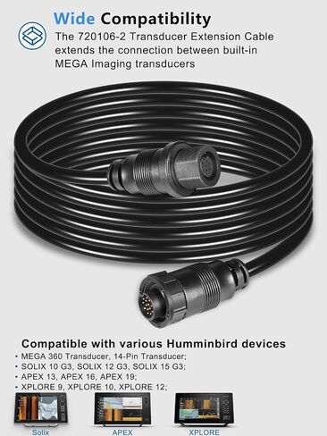 بديل لكابل Humminbird ‎720106-2، EC M3 14W30، وصلة محول 30 بوصة 14 دبوس متوافقة مع سلسلة XPLORE وAPEX وSOLIX وتصوير MEGA المدمج على محركات الصيد المختارة من Minn Kota in Saudi Arabia