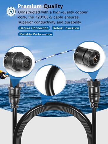 بديل لكابل Humminbird ‎720106-2، EC M3 14W30، وصلة محول 30 بوصة 14 دبوس متوافقة مع سلسلة XPLORE وAPEX وSOLIX وتصوير MEGA المدمج على محركات الصيد المختارة من Minn Kota in Saudi Arabia