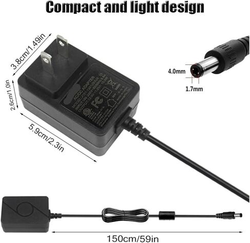 15W AC Power Adapter Cable 12V 1.25A Power Adapter 4.0mm X 1.7mm(EU Plug) in Saudi Arabia