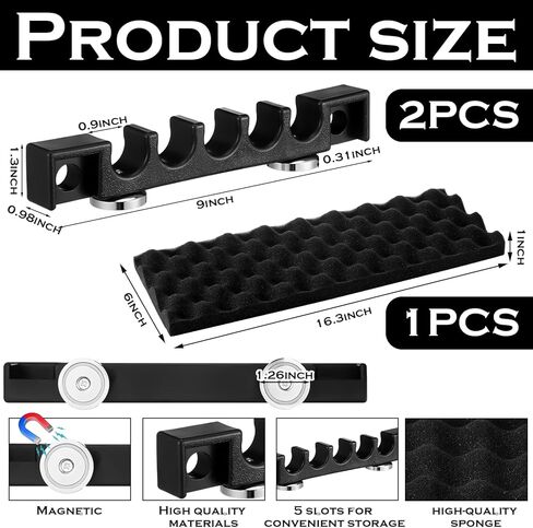 2 Pcs Magnetic Gun Rack Safe Organizer Accessory Rifle Rack for Gun Storage with Sponge Support Pad for Butt Stocks Shotgun Barrel Rest Holder Fishing Rod Holder Wall Mount Truck Gifts in Saudi Arabia