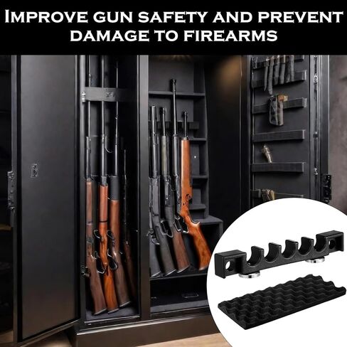2 Pcs Magnetic Gun Rack Safe Organizer Accessory Rifle Rack for Gun Storage with Sponge Support Pad for Butt Stocks Shotgun Barrel Rest Holder Fishing Rod Holder Wall Mount Truck Gifts in Saudi Arabia
