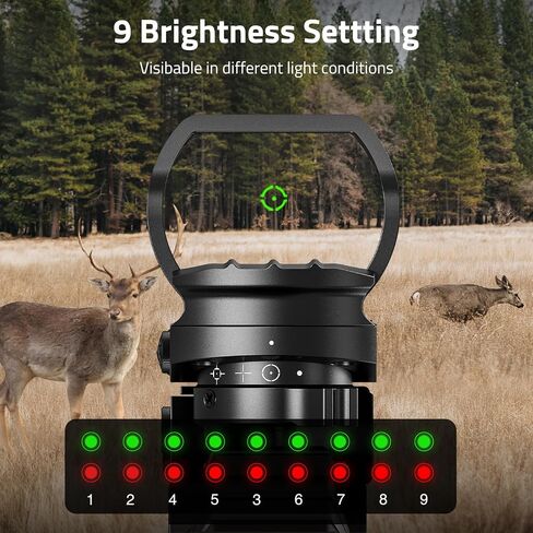 CVLIFE Red Green Dot Sight, 4 Adjustable Reticle Reflex Sight, 9 Brightness Setting Holographic Sight for 20mm Rail Mount in Saudi Arabia