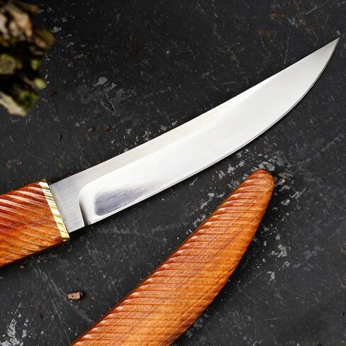 سكين كامل تانغ ذو نصل ثابت مع غمد، سكين بقاء للتخييم في الهواء الطلق EDC للرجال، سكين تقطيع الفاكهة، هدايا للرجال in Kuwait