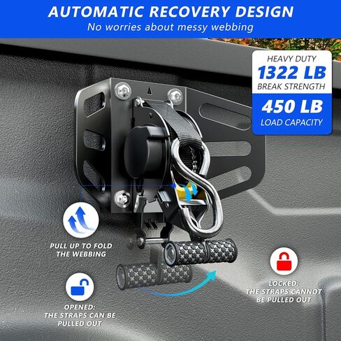 2PCS Retractable Tie Down Straps Compatible with 2019-2025 Chevy Silverado GMC Sierra 1500 Ratchet Strap Replacement for Chevy Silverado Accessories in Saudi Arabia