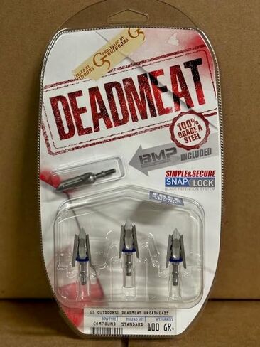 Generic DeadMeat Compound Standard Broadheads 100 جرام، 3 قطع، رمادي in Kuwait