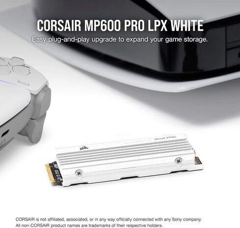 Corsair MP600 PRO LPX 4TB M.2 NVMe PCIe x4 Gen4 SSD - Optimised for PS5 (Up to 7,100MB/sec Sequential Read & 6,800MB/sec Sequential Write Speeds, High-Speed Interface) White (Renewed) in Saudi Arabia