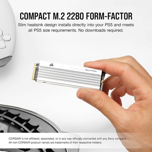 Corsair MP600 PRO LPX 4TB M.2 NVMe PCIe x4 Gen4 SSD - Optimised for PS5 (Up to 7,100MB/sec Sequential Read & 6,800MB/sec Sequential Write Speeds, High-Speed Interface) White (Renewed) in Saudi Arabia