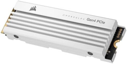 Corsair MP600 PRO LPX 4TB M.2 NVMe PCIe x4 Gen4 SSD - Optimised for PS5 (Up to 7,100MB/sec Sequential Read & 6,800MB/sec Sequential Write Speeds, High-Speed Interface) White (Renewed) in Saudi Arabia