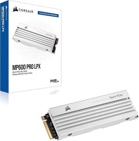 Corsair MP600 PRO LPX 4TB M.2 NVMe PCIe x4 Gen4 SSD - Optimised for PS5 (Up to 7,100MB/sec Sequential Read & 6,800MB/sec Sequential Write Speeds, High-Speed Interface) White (Renewed) in Saudi Arabia