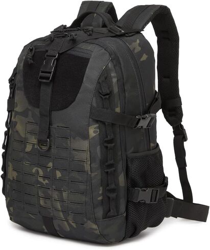 Military Tactical Backpack For Men Laser-Cut Molle Daypack 3 Day for Hiking,Working,Travel (black camo) in Saudi Arabia