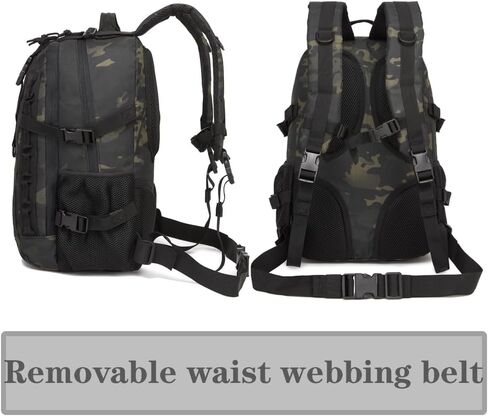 Military Tactical Backpack For Men Laser-Cut Molle Daypack 3 Day for Hiking,Working,Travel (black camo) in Saudi Arabia