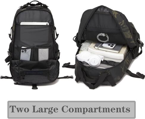 Military Tactical Backpack For Men Laser-Cut Molle Daypack 3 Day for Hiking,Working,Travel (black camo) in Saudi Arabia