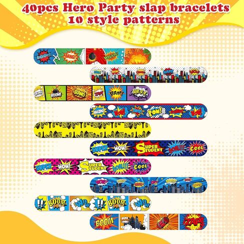 Junkin 80 قطعة من أساور Hero Tie Dye Party Favors للأطفال الأولاد والبنات أساور المفاجئة لوازم الحفلات أساور معصم لوازم حفلات أعياد الميلاد، 10 أنماط (بطل) in Saudi Arabia
