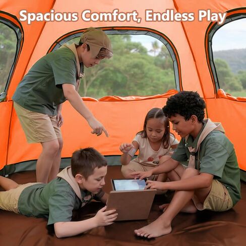 MOON LENCE Pop Up Camping Tent, 3-4 Person Automatic Instant Tent Portable Windproof for Backyard, Car Camping, Family Trips in Kuwait