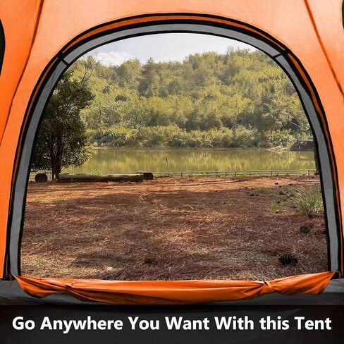 MOON LENCE Pop Up Camping Tent, 3-4 Person Automatic Instant Tent Portable Windproof for Backyard, Car Camping, Family Trips in Kuwait