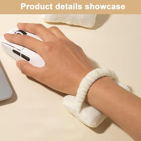 Cute Plush Wrist Rest Soft Fabric Hand Support Cushion Ergonomic Support Cushion Wristband for Office Gaming and Work (White Happy Day) in Saudi Arabia