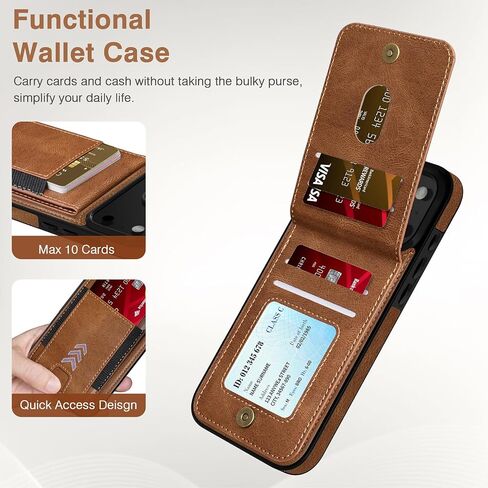 LOHASIC for iPhone 17 Pro Max Case Wallet, Premium PU Leather with RFID Blocking Flip Card Slots Kickstand Durable Shockproof Protective Back Cover Cases 6.9 inch, Brown in Saudi Arabia