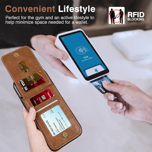 LOHASIC for iPhone 17 Pro Max Case Wallet, Premium PU Leather with RFID Blocking Flip Card Slots Kickstand Durable Shockproof Protective Back Cover Cases 6.9 inch, Brown in Saudi Arabia