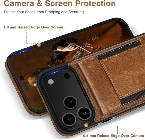 LOHASIC for iPhone 17 Pro Max Case Wallet, Premium PU Leather with RFID Blocking Flip Card Slots Kickstand Durable Shockproof Protective Back Cover Cases 6.9 inch, Brown in Saudi Arabia