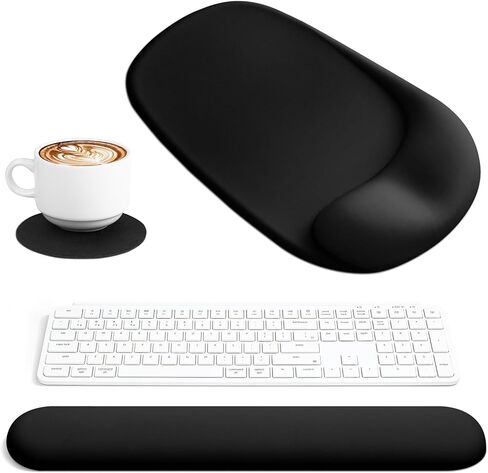 Ospelelf Wrist Rest for Keyboard and Mouse Ergonomic Mouse Pad with Wrist Support Memory Foam Wrist Rest for Computer Keyboard,3-in-1 Gel Mouse and Keyboard Pad for Office Pink in Saudi Arabia