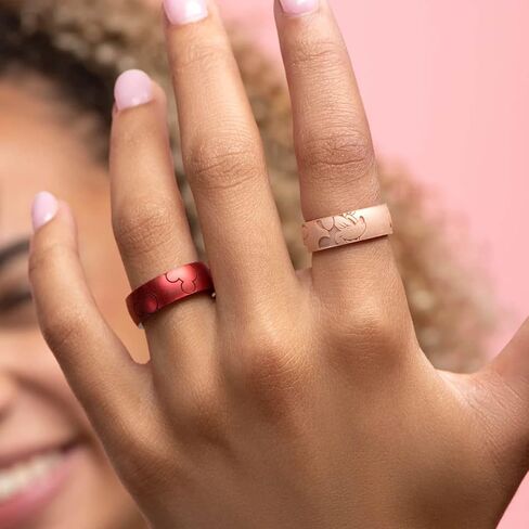 Enso Rings Etched Disney Collection - Classic Thin Silicone Ring - Mickey and Minnie - Mickey All Around Ears - Diamond - Size 4 in Saudi Arabia