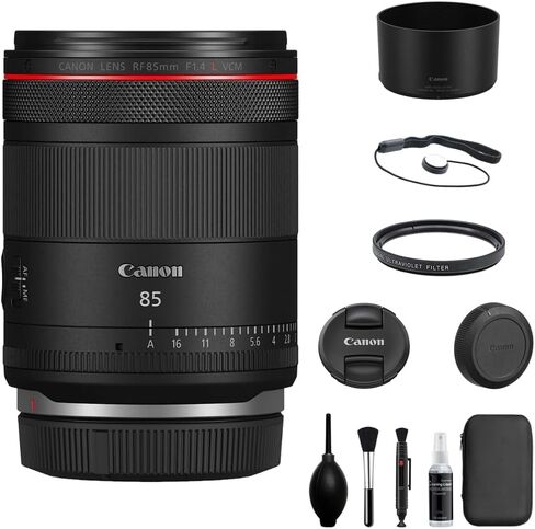 عدسة كانون RF 85 ملم f/1.4 L VCM | حزمة Canon RF مع فلتر للأشعة فوق البنفسجية مقاس 67 مم + حافظة غطاء العدسة + مجموعة أدوات التنظيف (4 قطع) in Saudi Arabia