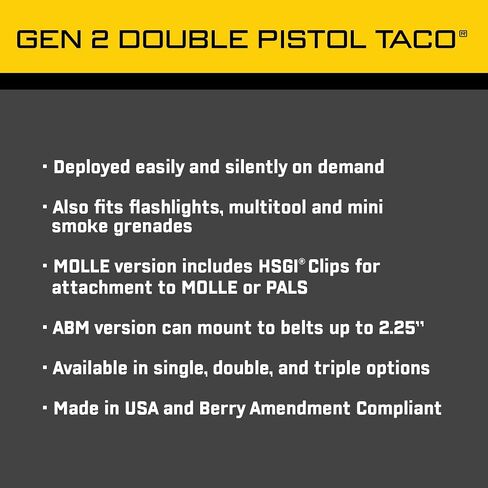 High Speed Gear Rifle Taco Gen 2 | Universal Rifle Mag Pouch | Laser Cut MOLLE | Made in The USA in Saudi Arabia