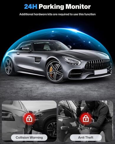 كاميرا داش كام أمامية وخلفية 4K/1080P Full HD، كاميرا داش للسيارات مع بطاقة 32 جيجابايت، واي فاي مدمج مع التطبيق، كاميرا داش كام مزدوجة شاشة IPS 3.94 بوصة، مستشعر G، تسجيل حلقي، WDR، وضع ركن السيارة in Saudi Arabia