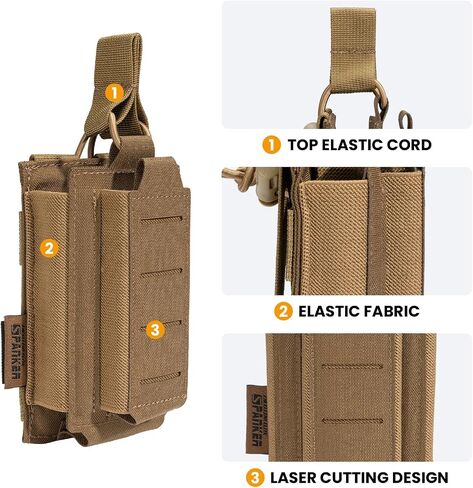 EXCELLENT ELITE SPANKER Tactical Open-Top Single/Double/Triple Molle Mag Pouch for Pistol Mag Pouch Tactical Bag Accessories Holder in Saudi Arabia