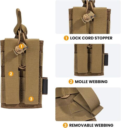 EXCELLENT ELITE SPANKER Tactical Open-Top Single/Double/Triple Molle Mag Pouch for Pistol Mag Pouch Tactical Bag Accessories Holder in Saudi Arabia