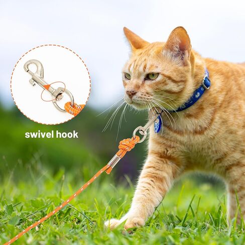 Cat Leash - 15 ft / 30 ft Reflective Long Cat Leash Outdoor for Walking Training Playing - Escape Proof Yard Lead Pet Leash Also for Cats, Small Dogs, Puppy, Kitten, Rabbit in Saudi Arabia