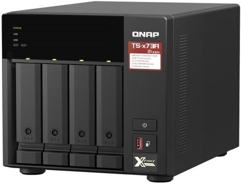 QNAP TS-473A 4-Bay Turbo Station NAS (AMD Ryzen Embedded V1500B 4-Core/8-Thread 2.2GHz 8GB DDR4 RAM 2xRJ-45 2.5GbE LAN Port) 16TB Bundle with 4X 4TB Seagate Wolf IronNAS HDDs in Saudi Arabia