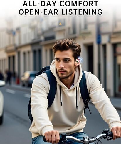 Open-Ear Headphones, Over Ear Earbuds with Ear Hooks, True Wireless Bluetooth Earphones with Microphone, Touch Control, Clear Calls, 60H Playtime, IPX7 Waterproof for Running and Workouts in Saudi Arabia