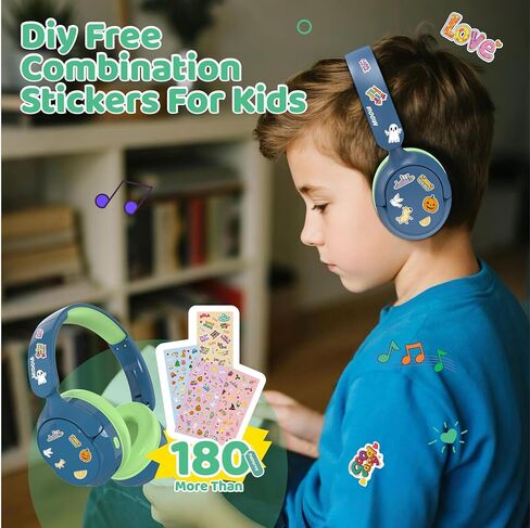 MIDOLA Active Noise Cancelling Kids Headphones Bluetooth 5.4 Wireless Volume Limited 85/94dB,Type C Fast Charging,Over Ear Foldable with Mic Aux Cord for Toddler Child Pad Tablet Blue in Saudi Arabia